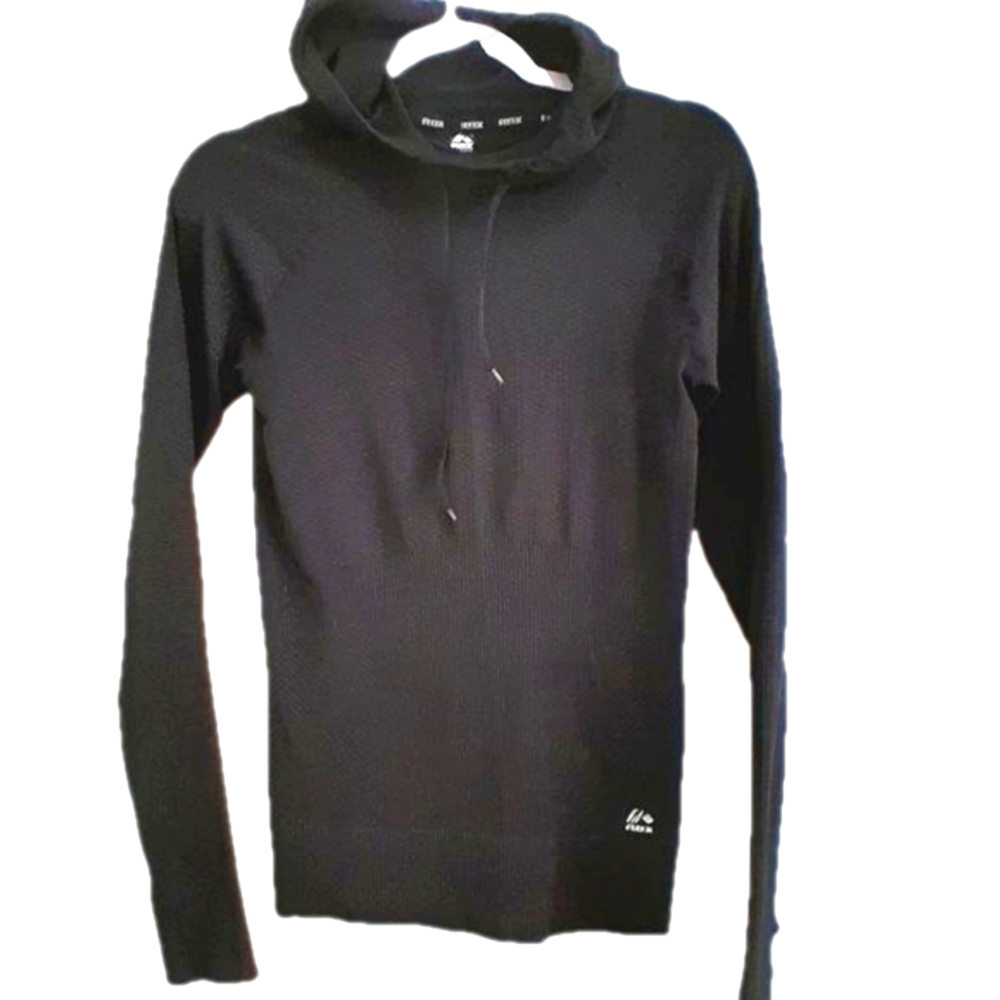 Athletic Hoodie RBX Black compression Woven Pullover hoodie Sz Med EUC